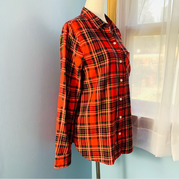 Old Navy Red Plaid Flannel Classic Button Down - Picture 6 of 8